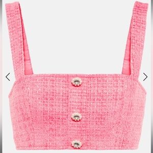 Self-portrait size 6 Pink Bouche Crop Top New with tags embellished tweed